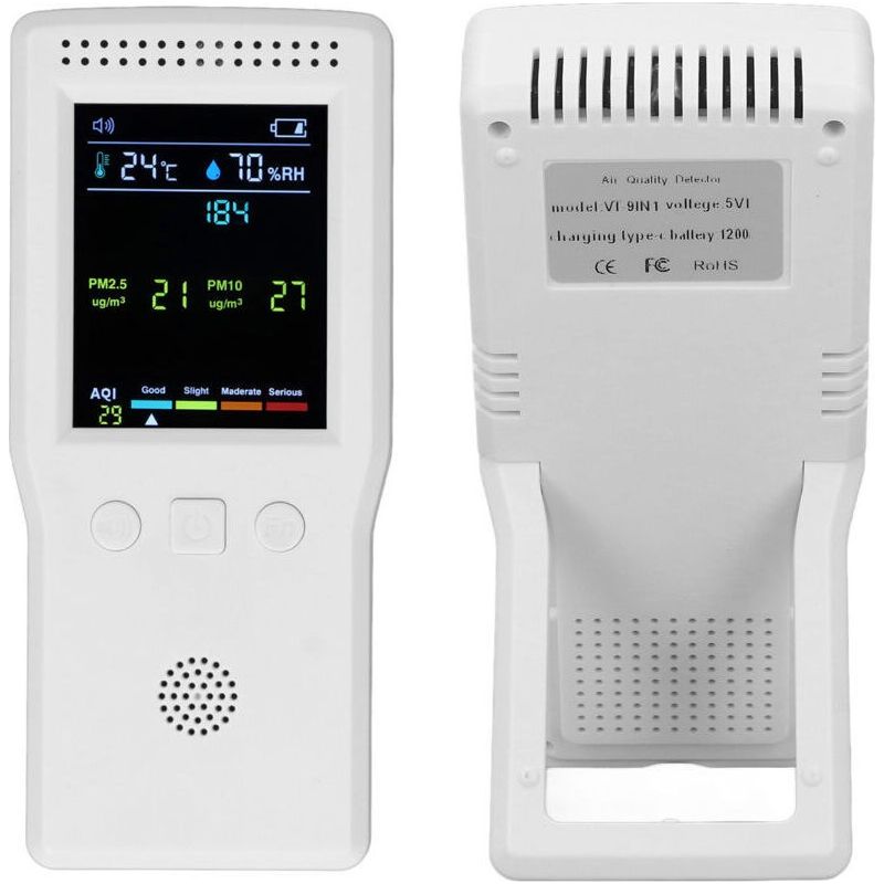 9-in-1 Luftqualitätstester: Pm2.5, Pm10, Hcho, Tvoc, Temperatur, Luftfeuchtigkeit, Multifunktionaler Co2-detektor, 5v