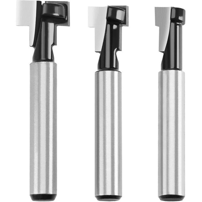 8mm T-nut-fräser, T-nut-fräsform-fräserbits, 3 Stück (7,93/9,52/12,7 Mm) Schaft Mit Schneide, Holzfräser Für Elektrowerkzeuge, Werkzeug Für Die Holzbearbeitung