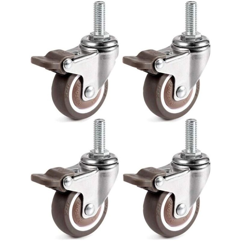4er-set Schwenkbare Rollen 25 Mm – Gewindebolzen M6×15 – Tragfähigkeit 15 Kg Pro Rolle – Für Schwere Möbel Und Empfindliche Böden