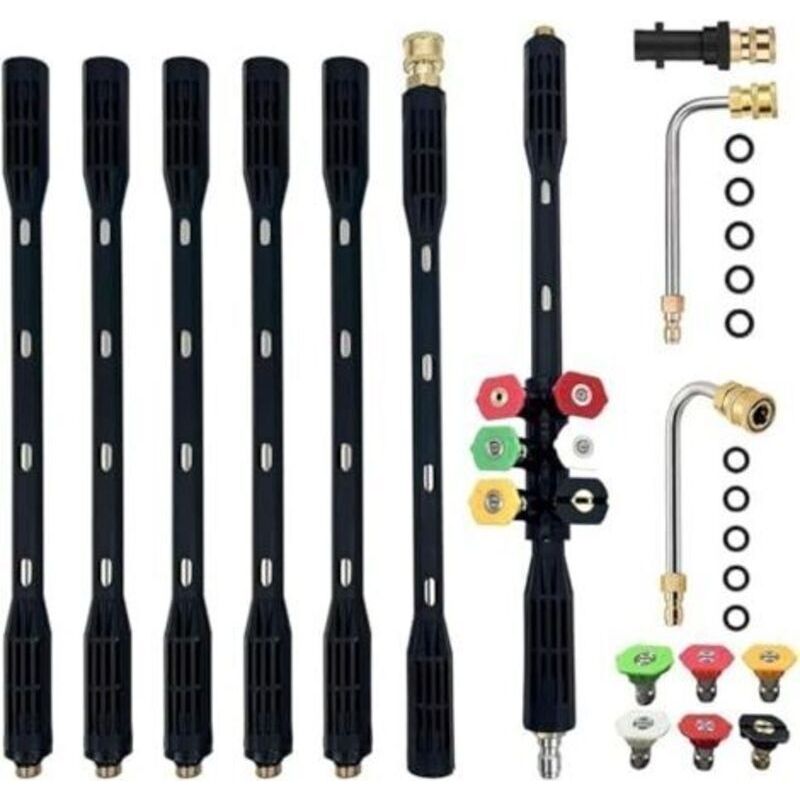 10 Stück Hochdruckreiniger-verlängerung Mit Kärcher-adapter, Kompatibel Für Kärcher K-serie K2 K3 K4 K5 K6 K7, 4000 Psi Dachrinnen-reinigungswerkzeuge, Verlängerungs-lanze, 1/4