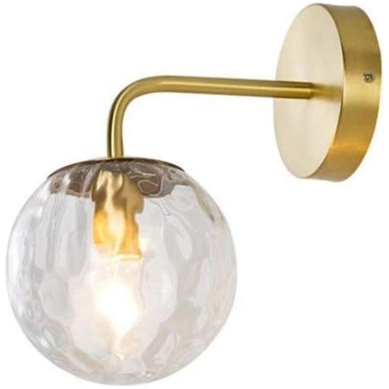 Moderne Nordische Wandleuchte Mit Glaskugel-lampenschirm, Messinghalterung, Schlichtes Design, Wandlampe Für Wohnzimmer, Schlafzimmer, Flur, Treppenhaus, Restaurant, Café, Dekoration Und Beleuchtung [