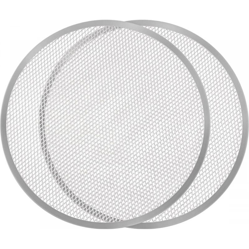 (2er-set) Große Perforierte Pizzaplatte 40 Cm – Pizza-backblech Für Den Ofen, Schnelle & Gleichmäßige Garung – Aluminiumlegierung, Nahtlos – Antihaftbeschichtung, Rostfrei, Bpa-frei, Ofengeeignet