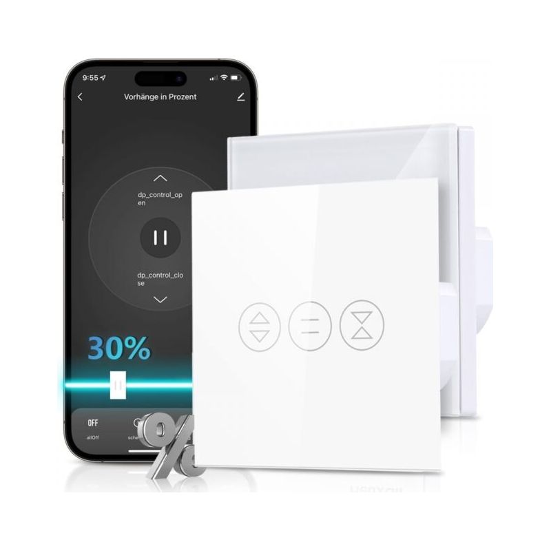 Wlan-rollladenschalter, Wlan-rollladen-storen-schalter Kompatibel Mit Alexa Und Google Home, Berührungsempfindlicher Wlan-schalter, Timer Und Teilen [neutralleiter Erforderlich] 2 Stück