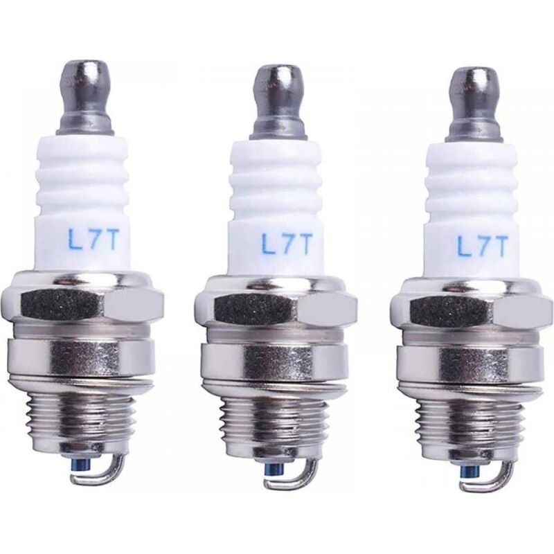 Zündkerze L7t Für Kettensäge, Rasenmäher Und Kleinmotoren – Zubehörteile Kompatibel Mit Husqvarna, Ersatz Für Ngk Bpmr7a 4626, Entspricht Rcj6y Champion Bosch Wsr6f, 3er-pack