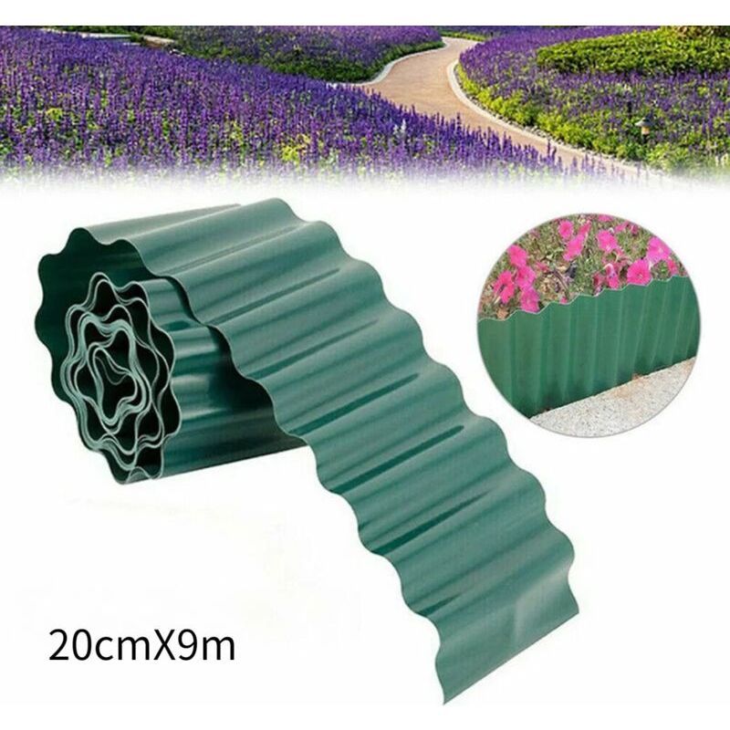 Flexibler Kunststoff-gartenrand 9 M X 20 Cm – Wetterfest – Einfach Zu Schneiden Für Präzise Abgrenzung