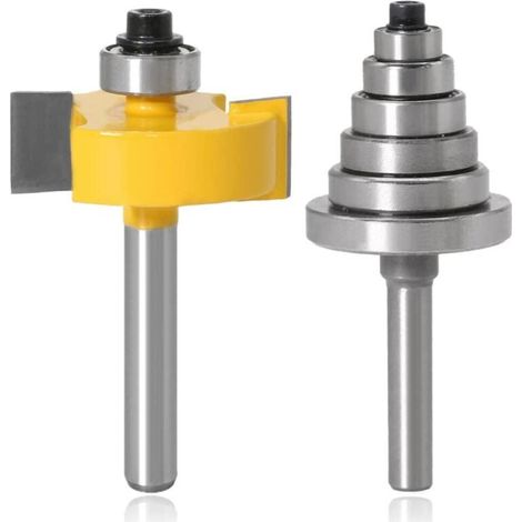 Nutenfräser Für Oberfräse, 8mm Schaft Nutenfräser Holz Fräser Mit 6 Einstellbaren Lagern Router Bit Werkzeug Für Mehrere Tiefen (9,52mm-28,6mm)
