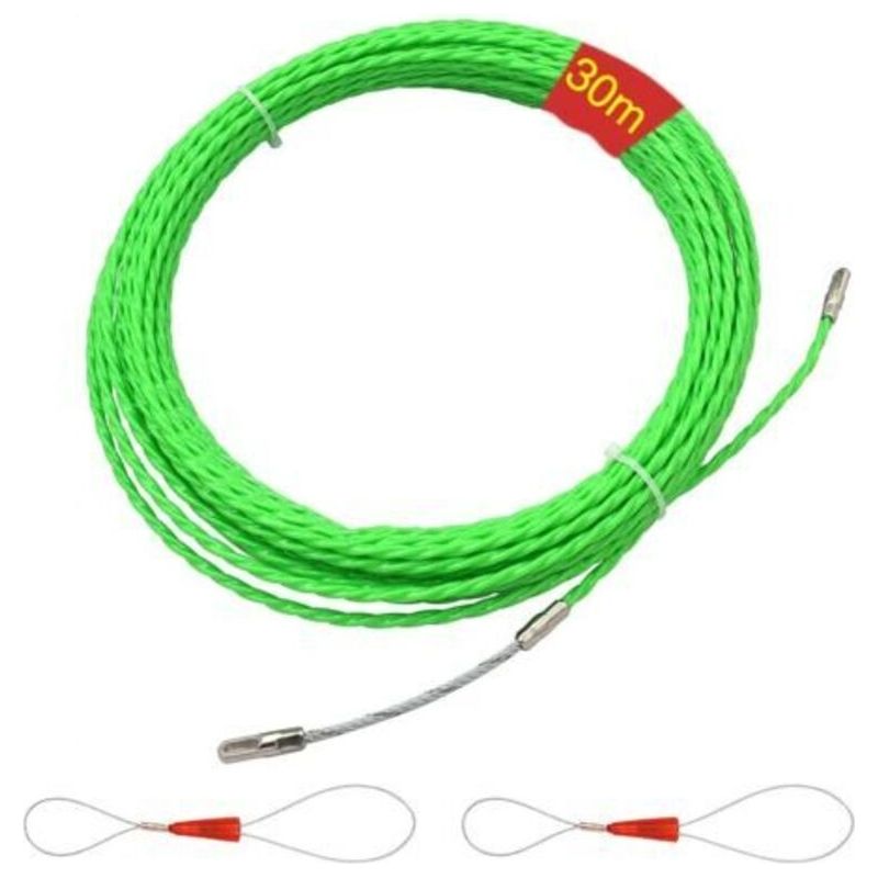 Elektrischer Drahtzieher Mit Flexibler Führungsspitze Aus Nylon, 30 M, Elektriker-drahtziehnadel, Kabeldurchzugswerkzeug, Elektrischer Drahtziehkabel, Durchmesser 4,5 Mm (grün)