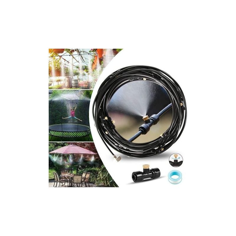 15m Terrassen-nebelsystem Für Außen. Nebelsystem, Kühlsystem. Nebelrohr-kit Für Garten, Sonnenschirm, Trampolin, Gewächshaus, Pool (18 Düsen)