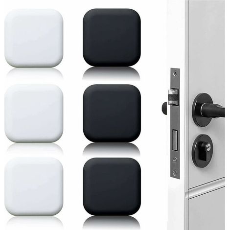 6er Set Wandtürstopper, Selbstklebende Gummipuffer In Weiß/schwarz, 45mm×45mm, Türgriffpolster Und Wandschutz Gegen Türklinkenanschlag