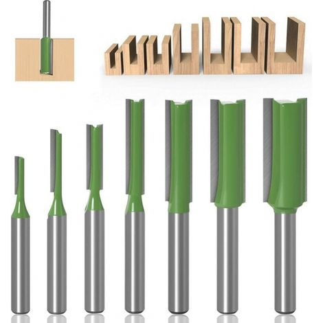 6mm Gerade Fräser, 7-teiliges Set Gerade Routerbits Gerade Fräser Mit Geraden Schneiden Holzfräser-set Aus Hartmetall