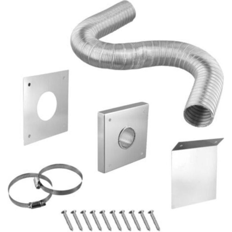 Lüftungsset Für Pelletöfen, 5,1 Cm, Frischluftzufuhrsystem Für Holzöfen, Edelstahlpaneele 304, Flexibler Aluminiumschlauch, Verlängerte Länge Von 152,4 Cm