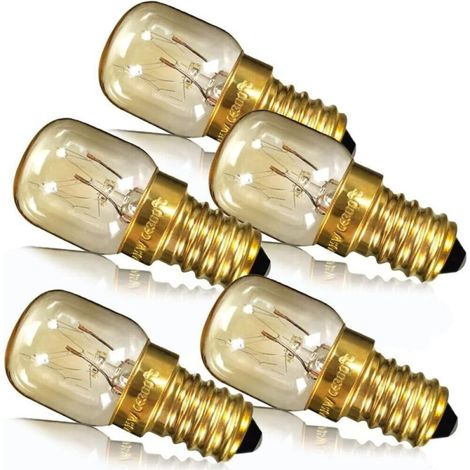 5er-set 15w Backofen-glühbirne, Kleine Edison-schraubfassung E14, Messingsockel, Salzlampe, Pygmäen-lampe
