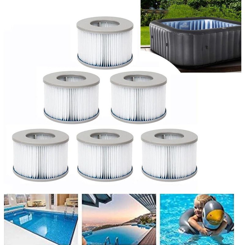6er-pack Poolfilterkartuschen Ø10,8 Cm – Polyester-material – Wasserdicht Und Hitzebeständig – Für Mspa Fd2089 Whirlpools