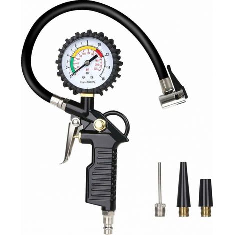 Reifendruckmessgerät, 220 Psi, Multifunktionales Manometer Mit Ventilkerzenwerkzeug