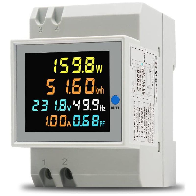 Digitaler Ac-energiezähler 40-300v 100a – Voltmeter Amperemeter Din – Messung Bis Zu 30000w – Kompatibel Mit Haushalts- Und Industrieanlagen