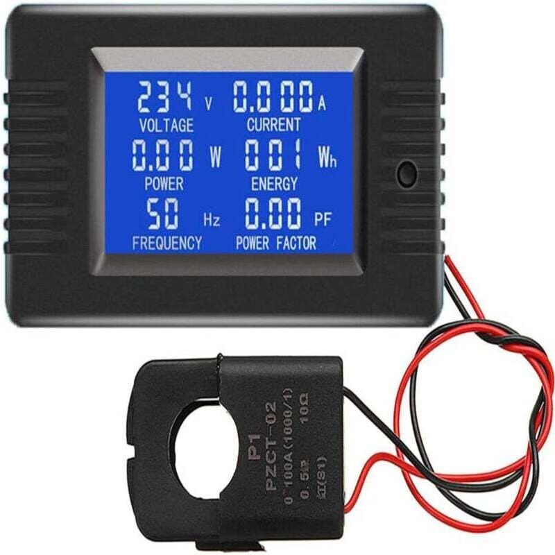 Digitales Lcd-multimeter 80-260v 100a – Messung Von Spannung, Strom, Leistung, Frequenz – Überlastalarm – Datenspeicherung