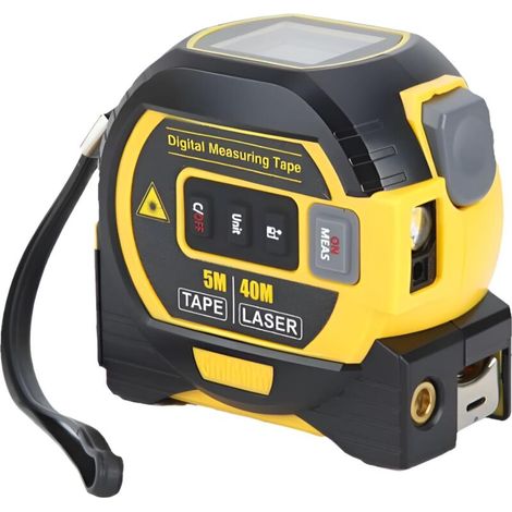 3-in-1 Digitaler Laser-entfernungsmesser Mit Gekreuzter Laserlinie, 40m Digitaler Laser-entfernungsmesser, 5m Maßband Mit Lcd-hintergrundbeleuchtung Für Entfernung, Fläche, Volumen (batterie Nicht Ent