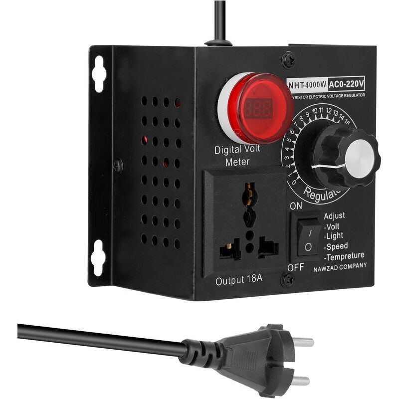 Ac 220v 10a 4000w Kompakter Regler Variable Spannung Geschwindigkeit Tragbare Temperatur Licht Spannungsanpassbarer Dimmer