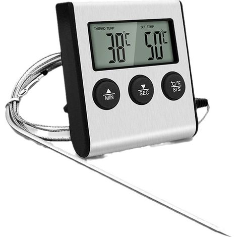 Fleischthermometer Zum Kochen, Lebensmittelthermometer Mit Sonde Zum Grillen Von Fleisch, Für Barbecue, Wasser, Milch, Wein Und Flüssigkeiten Mit Sonde Ud09