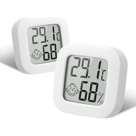 Thermometer Hygrometer Innen, 2 Stück Mini Digital Thermometer Hygrometer Mit Hoher Präzision, Temperatur- Und Feuchtigkeitsmesser Mit Komfortniveau-anzeige Für Zuhause Und Büro