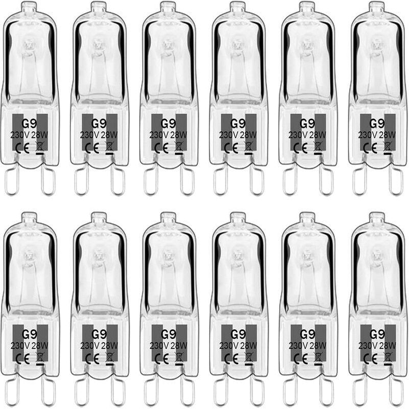 Led-glühbirne G9, Halogenlampe G9 28w 230v, 350lm 2700k Warmweiß Dimmbar, G9 Kapsellampen, Für Kronleuchter, Landschaftslampen, Wandleuchten, Schrankbeleuchtung, 10er-pack