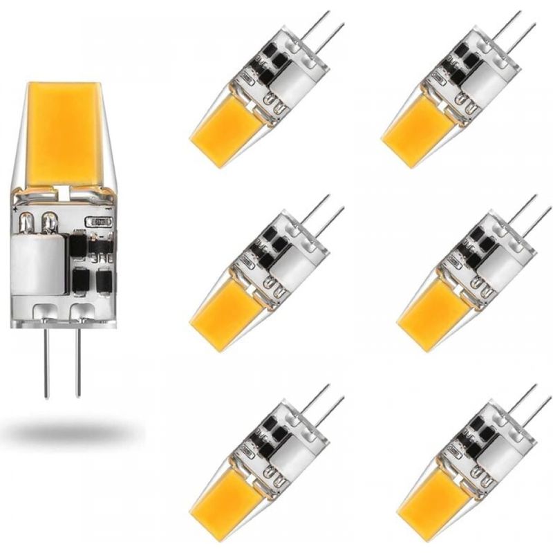 G4 Led Glühbirne Ac/dc 12v 5w, Warmweiß 3000k, Ersetzt 50w Halogenlampe, 360° Abstrahlwinkel, Flimmerfrei, 6er-pack