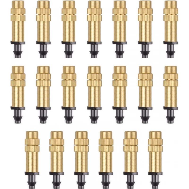 20 Stück Einstellbare Kupfer-zerstäuberdüsen, Tropfbewässerungssprüher 4/7 Mm, Mikro-sprinkler Für Bewässerung, Kühlung, Garten, Gewächshaus Und Gemüseanbau