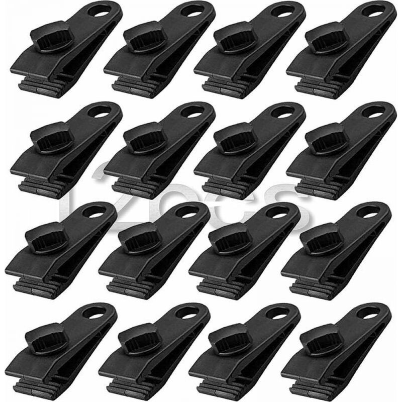 12 Stück Planenclips, Schwarz, Robustes Set Aus Sofort Einsatzbereiten Planenclips Für Zeltplanen, Wohnwagen, Gartensonnenschutz