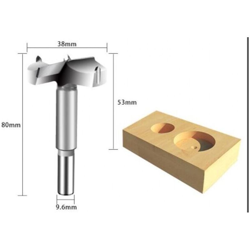 Holzbohrer Für Bohrmaschine – 5-teiliges Set Aus Hartmetall – Größen 38/42/50/55/65mm – Dreizack-schneide Für Hartholz Und Kunststoff