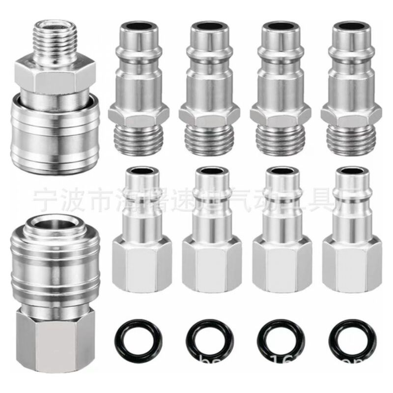 Schnellkupplung Pneumatisch 1/4' Bsp – 10er Pack – Hochfester Verzinkter Stahl – Schnelle Installation Für Kompressoren Und Druckluftwerkzeuge
