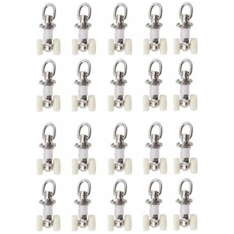 20 Stück Rollen Für Gardinenschienen, Kunststoff-doppelrollen Aus Aluminiumlegierung, Klein