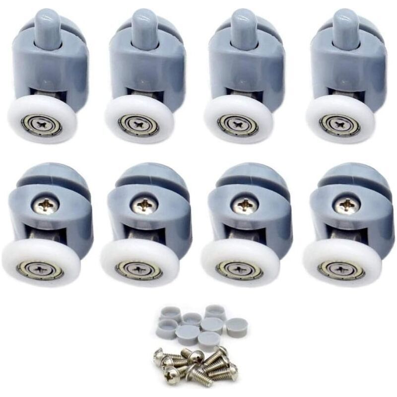Schiebetür-rollen Für Dusche 23mm – Edelstahl Und Pa-kunststoff – 8 Rollen Für Glastüren 4-6mm – Einfache Installation