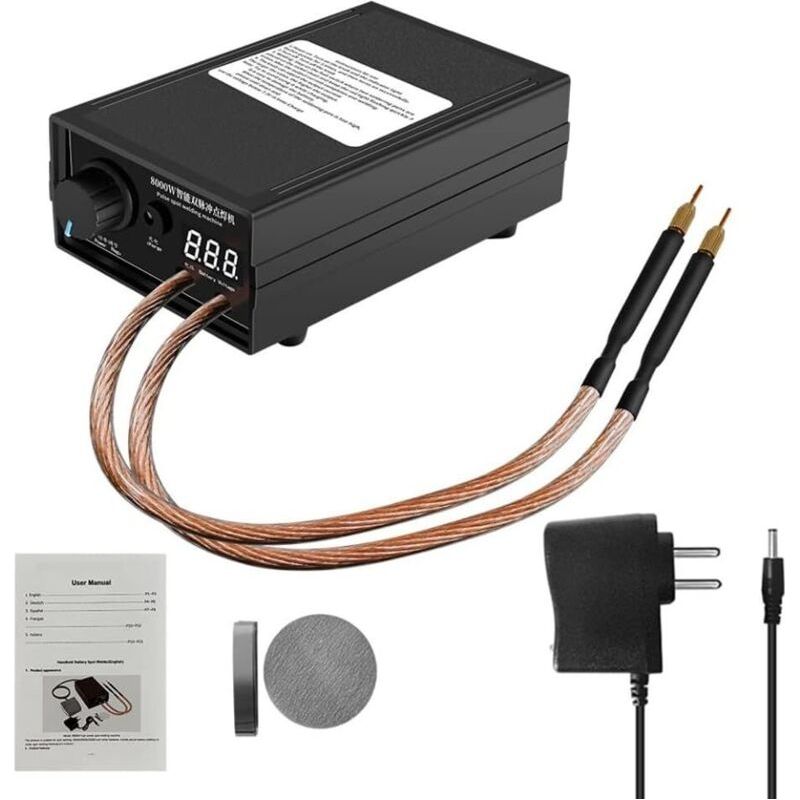 Tragbares Punktschweißgerät 8000w, Einstellbar 0-1200a, 9600mah Lithium-batterie, Doppelschweißstift Für 18650-batterien