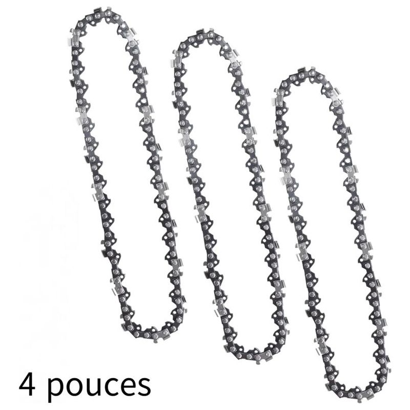 3er-pack 4-zoll-kettensägenketten – 28 Glieder – Legierter Stahl – Geringer Rückschlag Und Vibrationen – Für Mini-kettensägen
