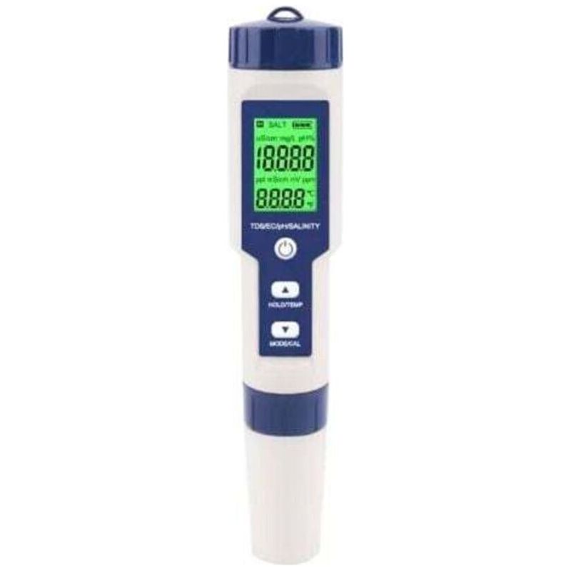 Schwimmbad-salinitätstester, 5-in-1 Digitaler Meerwasser-salinitätsmesser, Ip67 Wasserdichtes Testkit