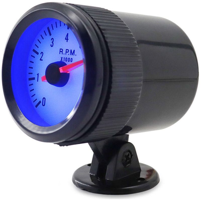 Tachometer-anzeige Mit Schwarzer Halterung Für Automatikfahrzeuge, 2 Zoll (52 Mm), 0-8000 U/min, Blaue Led-beleuchtung - Schwarz