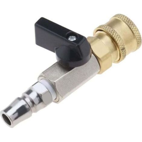 Schnellkupplung Für Druckluft, Pneumatischer Kugelhahn, Dosierventil, Absperrventil 1/4" Mit 1/4" Außengewindeanschluss Und 1/4" Kupplungshülse.