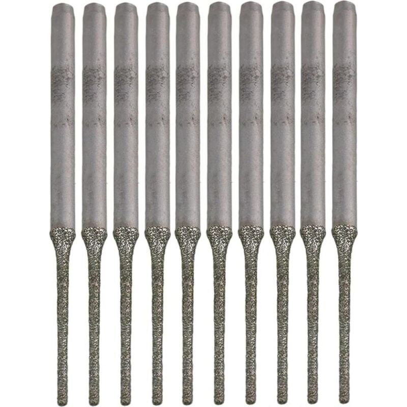 Satz Mit 10 Verlängerten Diamantbohrern Mit Silberspitze, Zum Bohren Von Löchern In Mineralien, Perlen, Achaten, Schmuck Und Silber