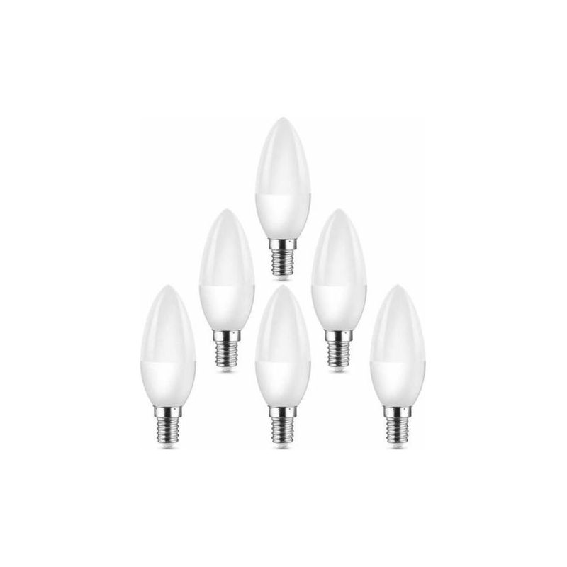 6er-pack Led-lampen E14 Mit Kleinem Edison-gewinde (ses), Entsprechend 40-w-halogenlampen, C37, 400 Lm, 3000 K, Warmweiß