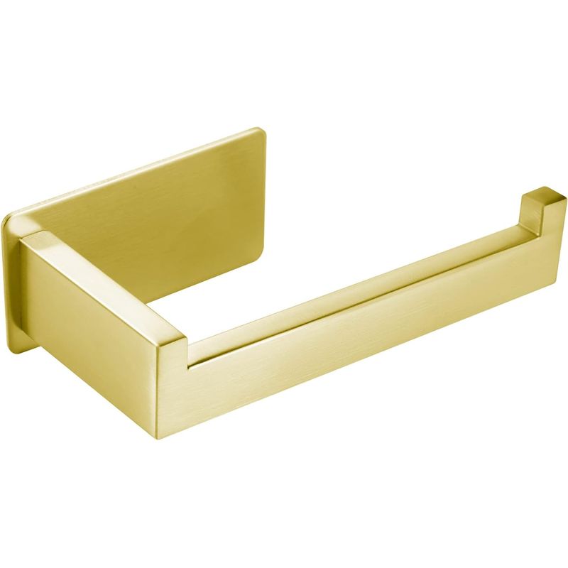 Toilettenpapierhalter, Selbstklebender Edelstahl Sus 304 Wc-papierhalter Ohne Bohren, Gebürstetes Messing Rollenhalter Für Badezimmer, Wc Und Küche