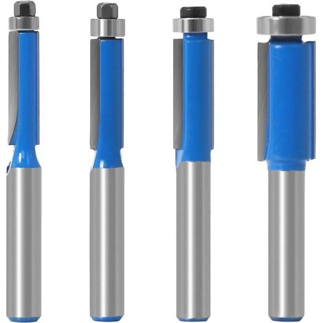 4 Stück Kopierfräser 8 Mm Holzfräswerkzeuge Diy-schneidwerkzeuge Mit Oberem Lager, Bündig Schneidender Oberfräser Für Kanten