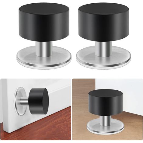 2 Stück Stabile Edelstahltürstopper Wandoberer Türstopper Edelstahl-türstopper Klebende Türstopper Bodentürstopper Für Wandmontage
