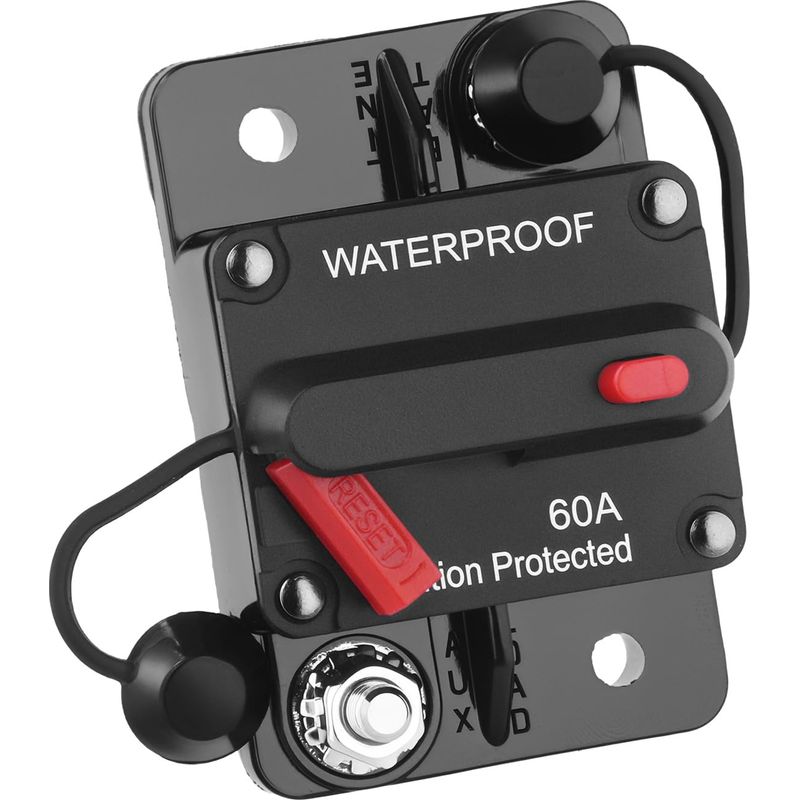 Wasserdichter Leistungsschalter 60 A 12 V-48 V Dc Mit Manueller Rückstellung Für Auto, Boot Und Mehr
