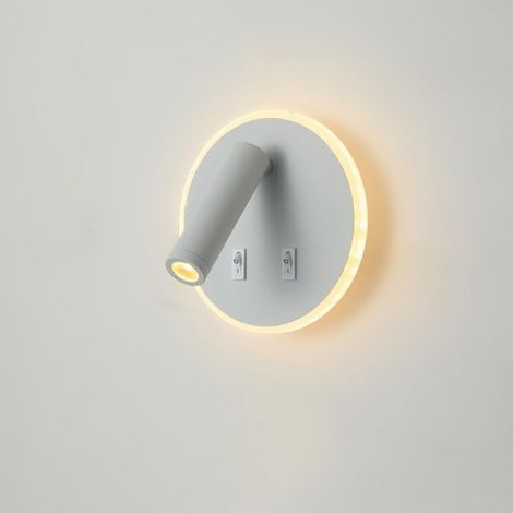 Led-leselampe Mit Zwei Schaltern, Verstellbar, Drehbare Nachttischlampe Um 350°/90°, Geeignet Für Das Schlafzimmer.