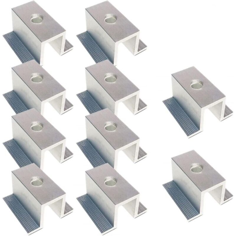 20er Set Pv-modulbefestigungsklammern, Montagesysteme Aus Aluminiumlegierung Für Solarmodule, Photovoltaik-montagezubehör, Für Modulhöhe 58-20 Mm