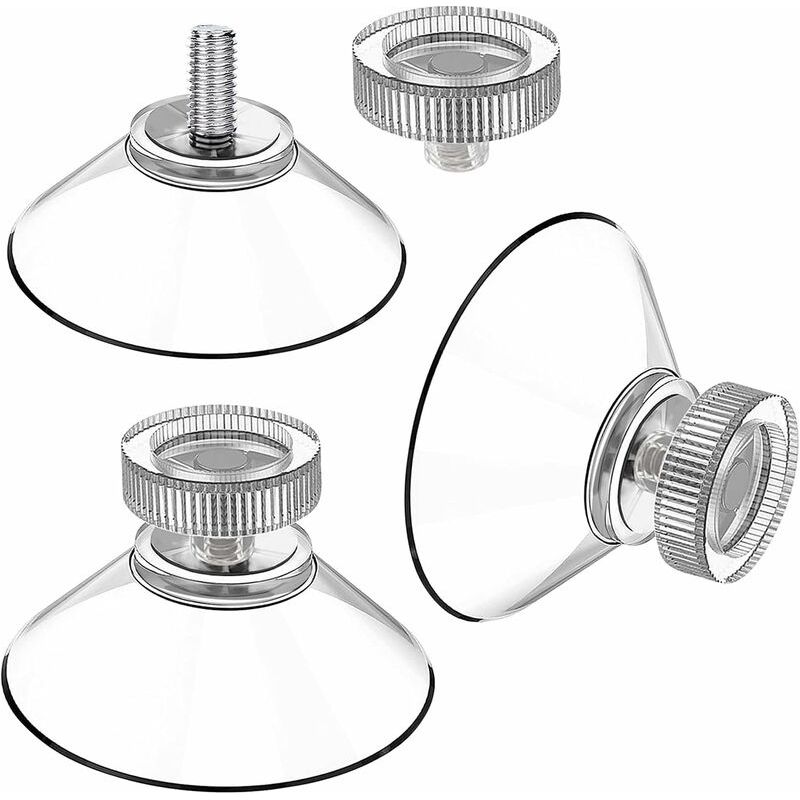Saugnapf-set, 25 Stück, Ø 40 Mm, M4 - Transparente Saugknöpfe Mit Rändelmutter