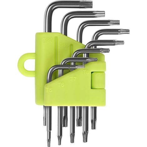 Gewinkelter Torx-schlüssel, 8-teiliges Set Inbusschlüssel Torx, Sternschraubendreher T5 T6 T7 T8 T9 T10 T15 T20, Handwerkzeug-sets Sechskantschlüssel Torx