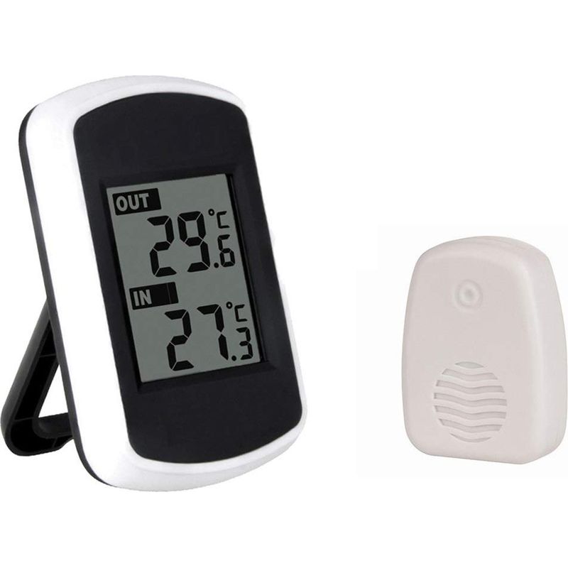 Kabelloses Innen-/außenthermometer, Übertragung Bis Zu 100 Meter, Präzise Messung, Klares Digitales Lcd-display Für Büro Und Zuhause