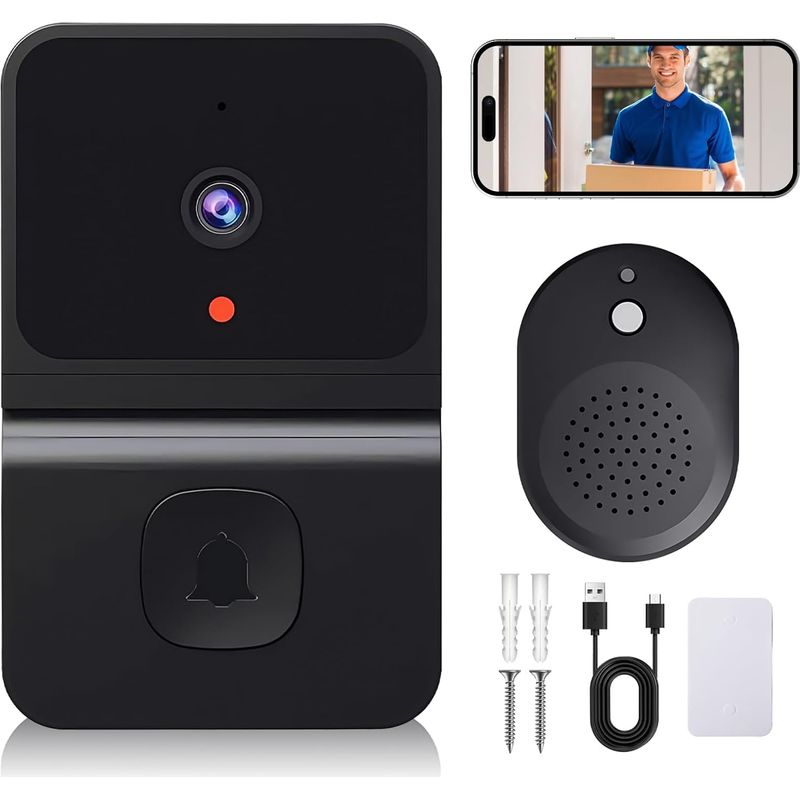 Kabellose Video-türklingel Mit Kamera, Wi-fi-video-türklingel Mit Kamera, 2.4g-wifi-video-türklingel Mit Nachtsicht/2-wege-audio