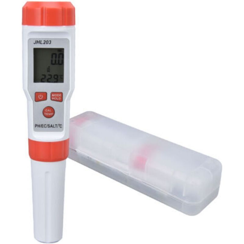 4-in-1 Tragbarer Wassertester Ph/ec/salz/temperatur Mit Hintergrundbeleuchtung Für Aquarien